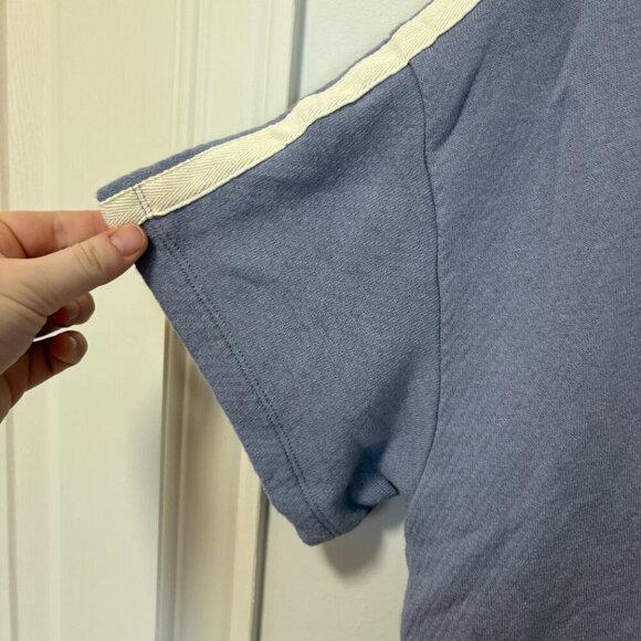 Madewell MWL Airyterry V-Neck Sweatshirt Tee: Varsity-Striped Edition 1XL NWT - Picture 5 of 11